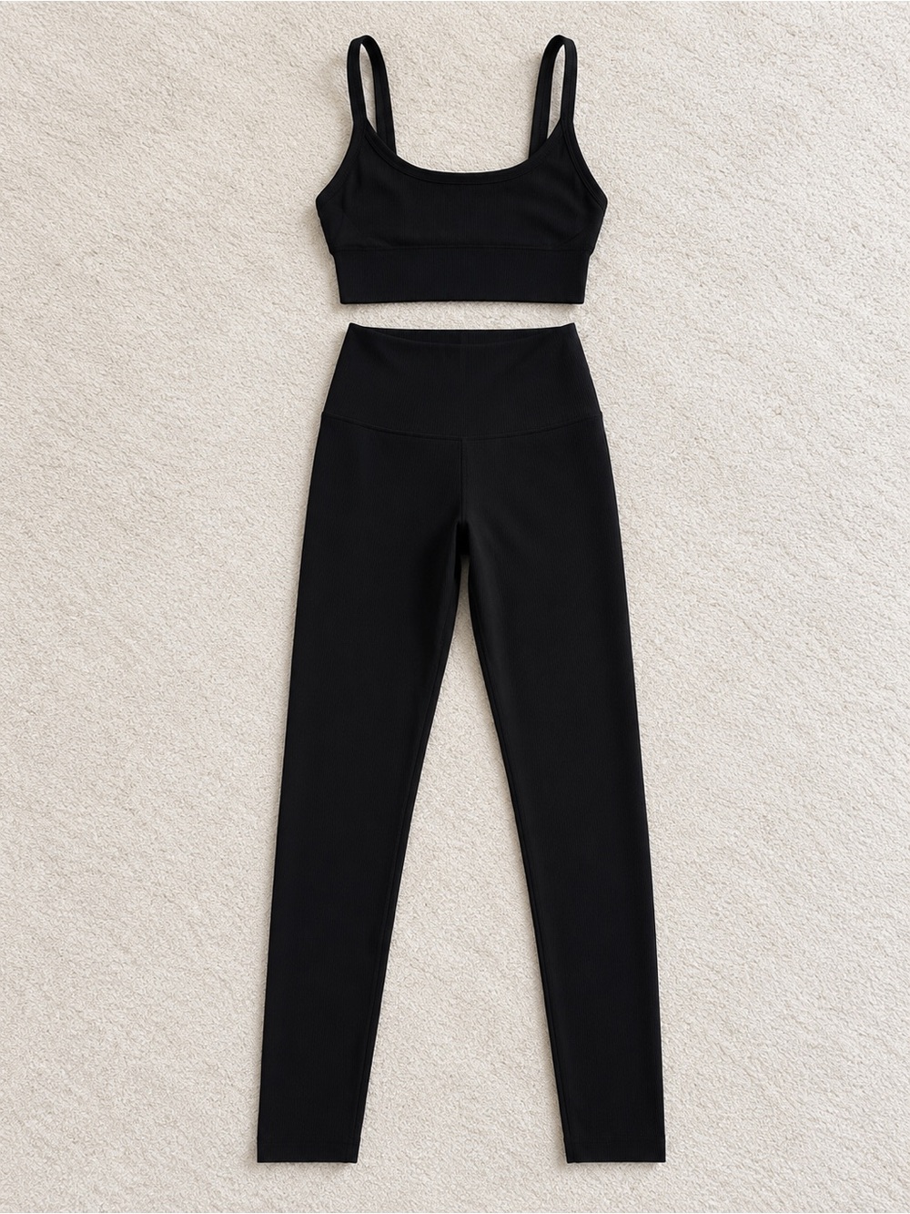 Beach Riot High-Rise Black Active Leggings with Matching Crop Tank